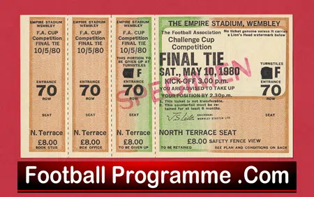 West Ham United v Arsenal 1980 - FA Cup Final FULL Ticket - Image 2