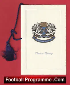 Peterborough United Football Club Christmas Card Circa 1950s