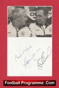 Liverpool FC Gerard Houllier + Roy Evans Signed Sheet Picture