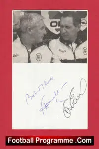 Liverpool FC Gerard Houllier + Roy Evans Signed Sheet Picture