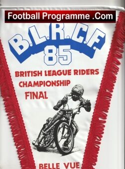 Belle Vue Speedway Pennant Flag Riders Championship Final 1985