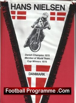 Hans Nielson Denmark Champion Speedway Pennant Flag 1978