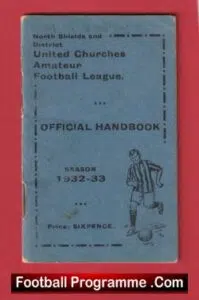 United Churches Amateur Association Football League Book 1932 – 1933