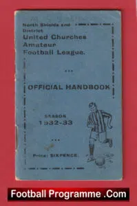 United Churches Amateur Association Football League Book 1932 – 1933