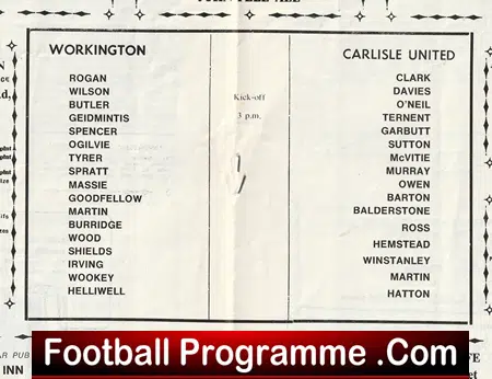 Workington Reds v Carlisle United 1970 - Pre Season Signed Jimmy Goodfellow - Image 4
