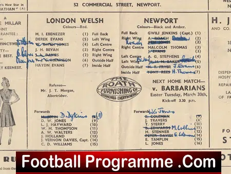 Newport Rugby v London Welsh 1948 - Rugby 1940's Programme - Image 3