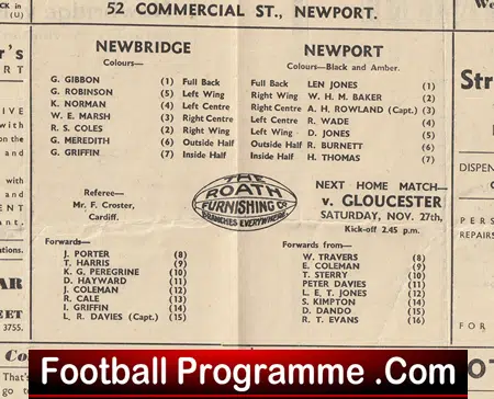 Newport Rugby v Newbridge1948 - Rugby 1940s Programmes - Image 3