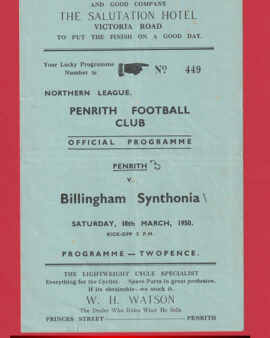 Penrith v Billingham Synthonia 1950 – Northern League