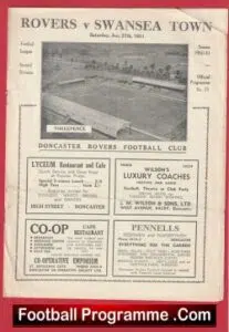 Doncaster Rovers v Swansea Town 1951 – 1950’s
