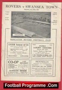 Doncaster Rovers v Swansea Town 1951 – 1950’s