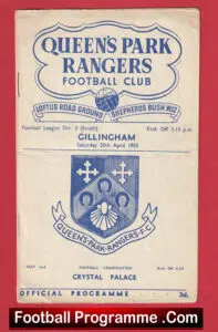 Queens Park Rangers v Gillingham 1955 – QPR 1950s