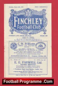 Finchley v Walthamstow Avenue 1955 – London Senior Cup Semi Final