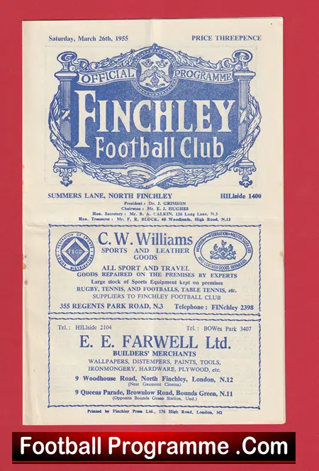 Finchley v Walthamstow Avenue 1955 - London Senior Cup Semi Final - Image 2