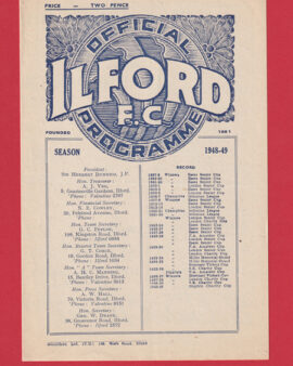 Ilford v Chingford Town 1948 – 40s Football Programme