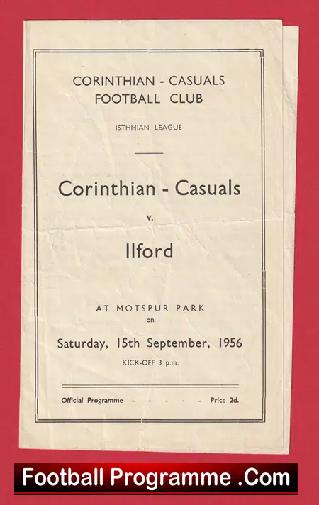 Ilford v Corinthian Casuals 1956 - Motspur Park 1950s - Image 2