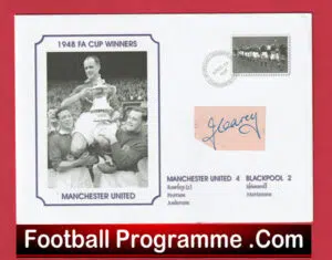 Manchester United Johnny Carey Royal Mail Signed First Day Cover FDC Plus