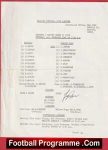 Reading v Denmark 1981 – Jesper Olsen Man Utd Signed Autographed Team Sheet