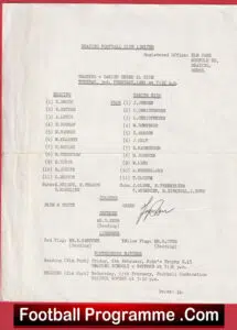 Reading v Denmark 1981 – Jesper Olsen Man Utd Signed Autographed Team Sheet