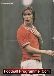 Manchester United Sammy McIlroy Signed Magazine Picture Man Utd