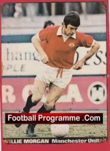 Manchester United Willie Morgan Autograph Signed Man Utd