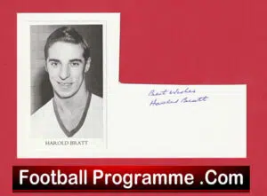Manchester United Harold Bratt Autographed Card Man Utd 1955 – 1961