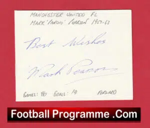 Manchester United Mark Pearson Autograph Signed Man Utd 1957 – 1963