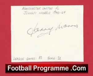 Manchester United Johnny Morris Signed Autograph Man Utd 1941 – 1949
