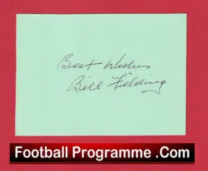 Manchester United Bill Fielding Autograph Man Utd 1947 – 1948