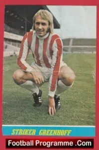 Man Utd + Stoke City Jimmy Greenhoff Signed Magazine Picture