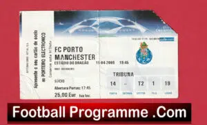 Porto FC v Manchester United 2009 – Match Ticket Portugal