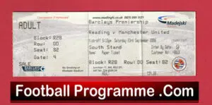 Reading v Manchester United 2006 – Football Ticket