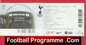 Tottenham Hotspur v Manchester United 2019 – Match Day Ticket
