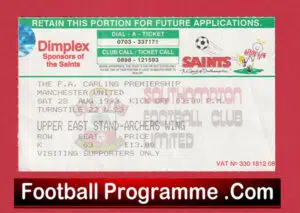Southampton v Manchester United 1993 – Football Ticket Champions