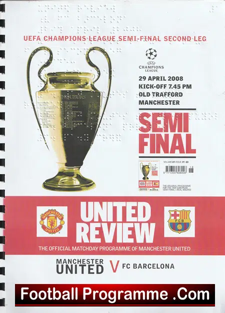 Manchester United v Barcelona 2008 - European Semi Final Special Braille - Image 2