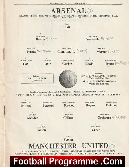 Arsenal v Manchester United 1949 - Man United 1940's - Image 3