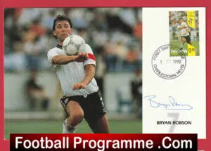 Manchester United Bryan Robson Autograph Signed FDC Card Man Utd