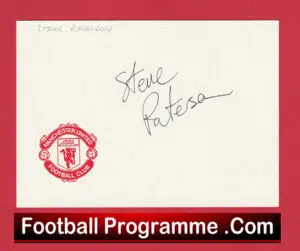Manchester United Steve Paterson Autograph Signed Card Man Utd 1975 – 1980