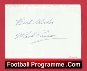 Manchester United Mark Pearson Autograph Signed Card Man Utd 1957 – 1963