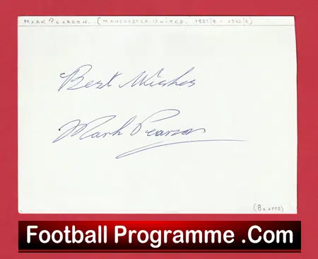 Manchester United Mark Pearson Autograph Signed Card Man Utd 1957 - 1963 - Image 2