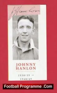 Manchester United Johnny Hanlon Signed Picture Man Utd 1930s
