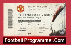 Manchester United v Wolves 2010 – Football Ticket