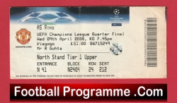 Manchester United v Roma 2008 – Match Ticket
