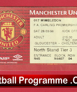 Manchester United v Wimbledon 1998 – Match Ticket