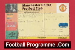 Manchester United v Bolton Wanderers 1998 – Match Ticket
