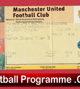 Manchester United v Bolton Wanderers 1998 – Match Ticket
