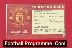 Manchester United v Derby County 1998 – Football Ticket