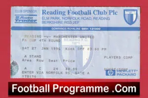Reading v Manchester United 1996 – Match Ticket