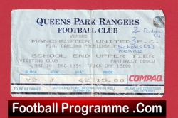 Queens Park Rangers v Manchester United 1994 – Match Ticket