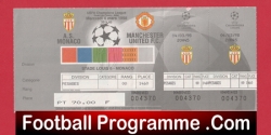 Monaco v Manchester United 1998 – Football Ticket FULL