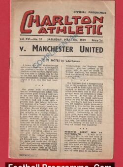 Charlton Athletic v Manchester United 1949 – 40s v Man Utd